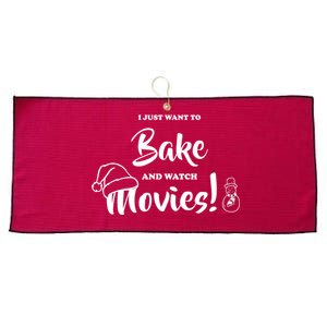 I Just Want To Bake And Watch Christmas Movies Large Microfiber Waffle Golf Towel