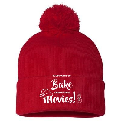 I Just Want To Bake And Watch Christmas Movies Pom Pom 12in Knit Beanie