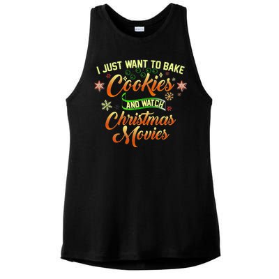 I Just Want To Bake Cookies And Watch Christmas Movies Ladies PosiCharge Tri-Blend Wicking Tank