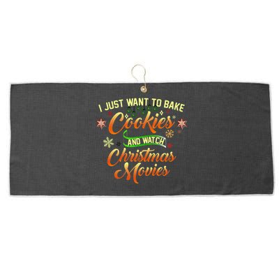 I Just Want To Bake Cookies And Watch Christmas Movies Large Microfiber Waffle Golf Towel