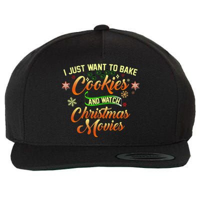 I Just Want To Bake Cookies And Watch Christmas Movies Wool Snapback Cap