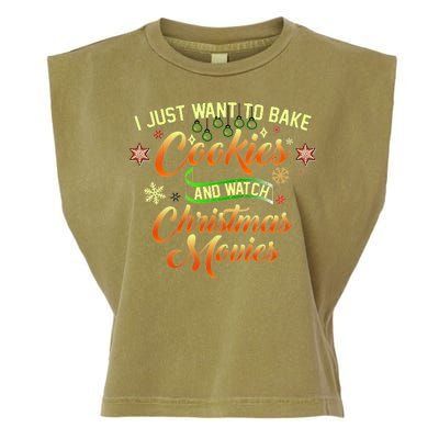 I Just Want To Bake Cookies And Watch Christmas Movies Garment-Dyed Women's Muscle Tee