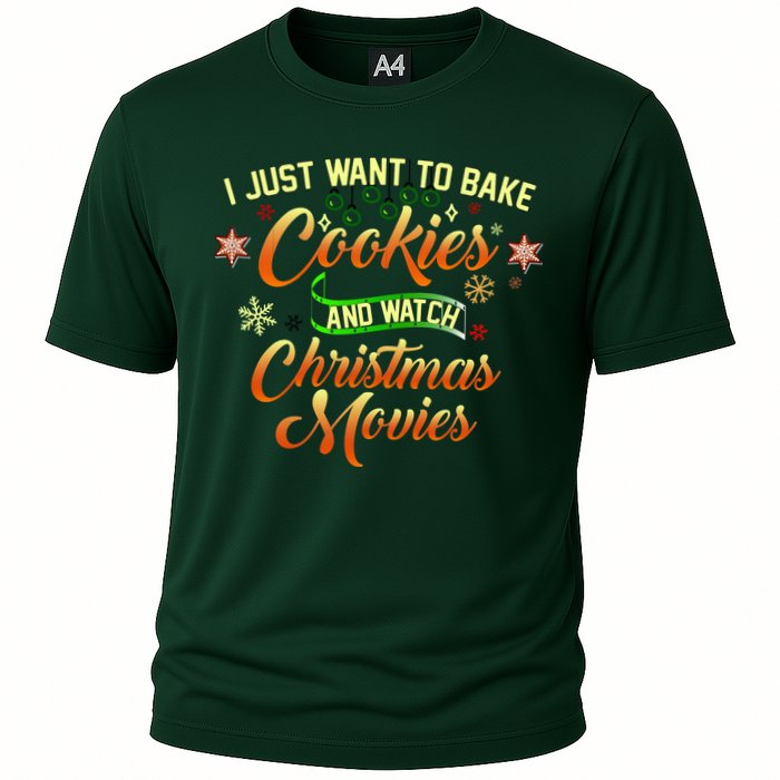 I Just Want To Bake Cookies And Watch Christmas Movies Cooling Performance Crew T-Shirt