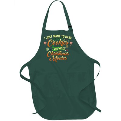 I Just Want To Bake Cookies And Watch Christmas Movies Full-Length Apron With Pockets