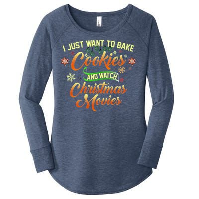 I Just Want To Bake Cookies And Watch Christmas Movies Women's Perfect Tri Tunic Long Sleeve Shirt