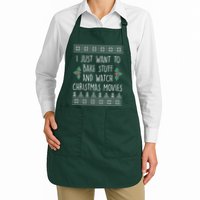 I Just Want To Bake Stuff And Watch Christmas Movies Ugly Sweater Apron