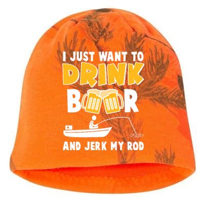 I Just Want to Drink Beer And Jerk My Rod Fishing Kati - Camo Knit Beanie