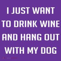 I Just Want To Drink Wine And Hang Out With My Dog Poster