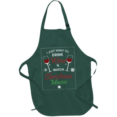 I Just Want To Drink Wine And Watch Christmas Movies Apron