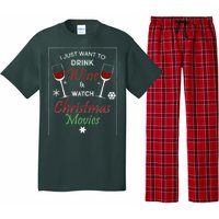 I Just Want To Drink Wine And Watch Christmas Movies Pajama Set