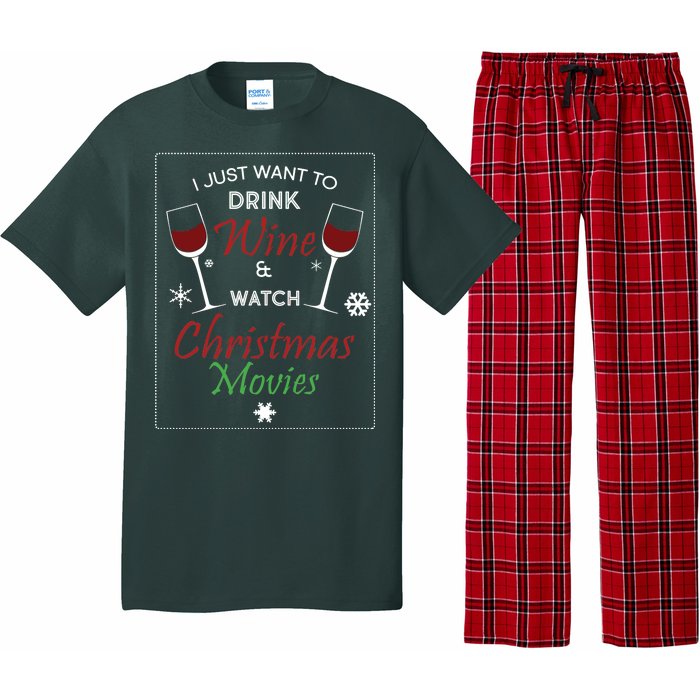 I Just Want To Drink Wine And Watch Christmas Movies Pajama Set