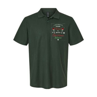 I Just Want To Drink Wine And Watch Christmas Movies Softstyle Adult Sport Polo