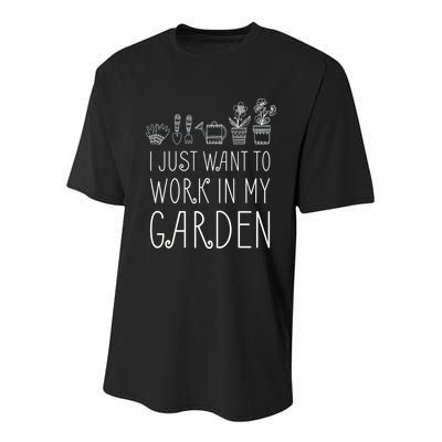 I Just Want To Work In My Garden Youth Performance Sprint T-Shirt