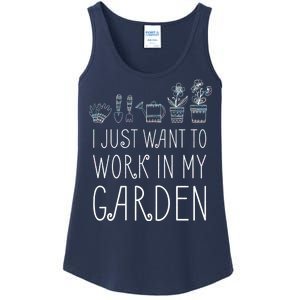 I Just Want To Work In My Garden Ladies Essential Tank