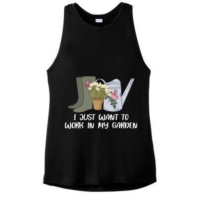 I Just Want To Work On My Garden Ladies PosiCharge Tri-Blend Wicking Tank