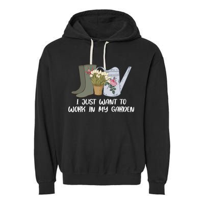 I Just Want To Work On My Garden Garment-Dyed Fleece Hoodie