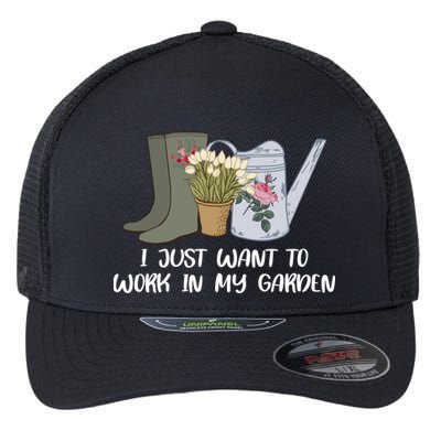 I Just Want To Work On My Garden Flexfit Unipanel Trucker Cap