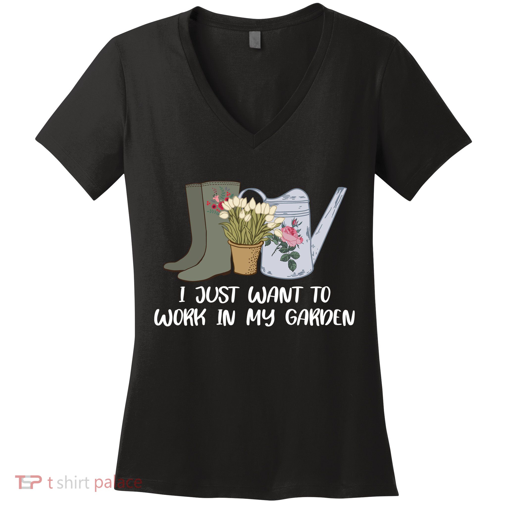 I Just Want To Work On My Garden Women's V-Neck T-Shirt
