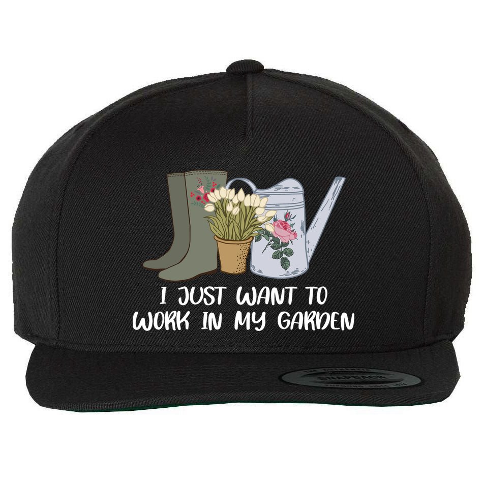 I Just Want To Work On My Garden Wool Snapback Cap