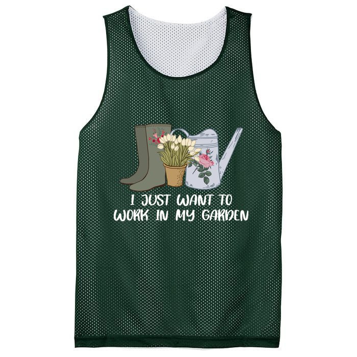 I Just Want To Work On My Garden Mesh Reversible Basketball Jersey Tank