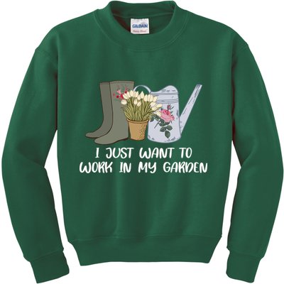 I Just Want To Work On My Garden Kids Sweatshirt