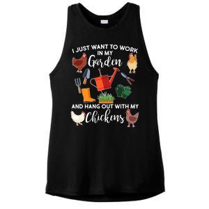 I Just Want Work In My Garden And Hang Out With My Chickens Ladies PosiCharge Tri-Blend Wicking Tank