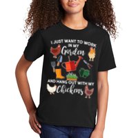 I Just Want Work In My Garden And Hang Out With My Chickens Kids T-Shirt