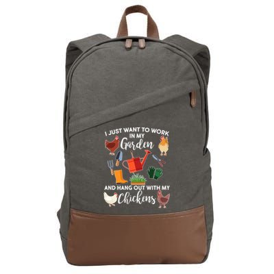 I Just Want Work In My Garden And Hang Out With My Chickens Cotton Canvas Backpack