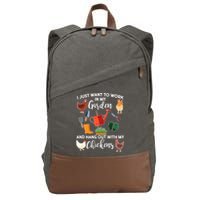 I Just Want Work In My Garden And Hang Out With My Chickens Cotton Canvas Backpack