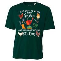 I Just Want Work In My Garden And Hang Out With My Chickens Cooling Performance Crew T-Shirt