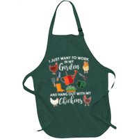 I Just Want Work In My Garden And Hang Out With My Chickens Full-Length Apron With Pockets