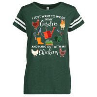 I Just Want Work In My Garden And Hang Out With My Chickens Enza Ladies Jersey Football T-Shirt