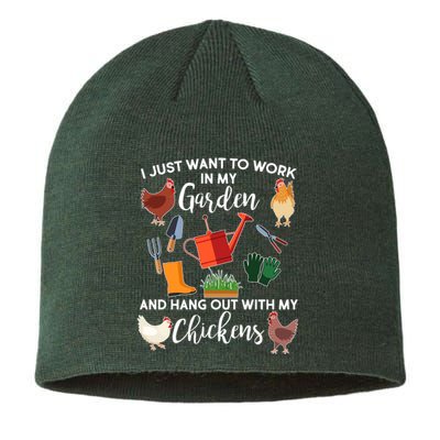 I Just Want Work In My Garden And Hang Out With My Chickens Sustainable Beanie