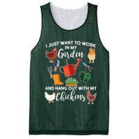 I Just Want Work In My Garden And Hang Out With My Chickens Mesh Reversible Basketball Jersey Tank