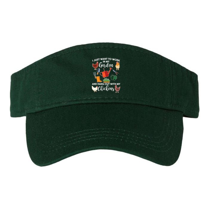 I Just Want Work In My Garden And Hang Out With My Chickens Valucap Bio-Washed Visor