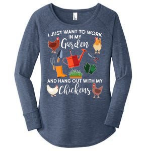 I Just Want Work In My Garden And Hang Out With My Chickens Women's Perfect Tri Tunic Long Sleeve Shirt