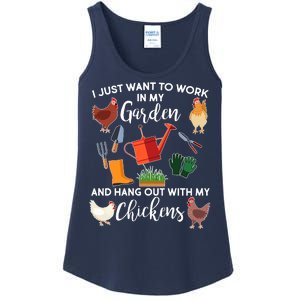 I Just Want Work In My Garden And Hang Out With My Chickens Ladies Essential Tank