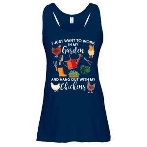 I Just Want Work In My Garden And Hang Out With My Chickens Ladies Essential Flowy Tank