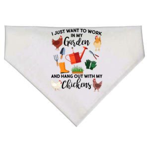 I Just Want Work In My Garden And Hang Out With My Chickens USA-Made Doggie Bandana