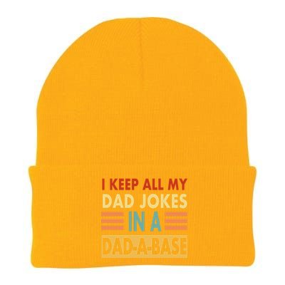 I Keep All My Dad Jokes In A Dad-A-Base Knit Cap Winter Beanie