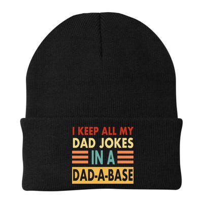 I Keep All My Dad Jokes In A Dad-A-Base Knit Cap Winter Beanie