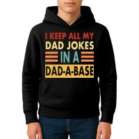 I Keep All My Dad Jokes In A Dad-A-Base Kids Hoodie