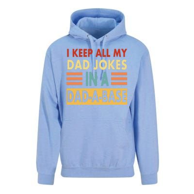 I Keep All My Dad Jokes In A Dad-A-Base Unisex Surf Hoodie