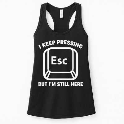I Keep Pressing ESC But I'm Still Here Womens Tank Top