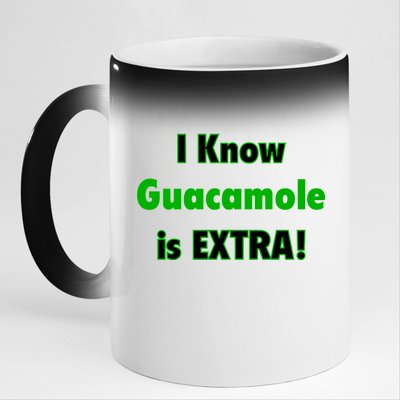 I Know Guacamole Is Extra! 11oz Black Color Changing Mug