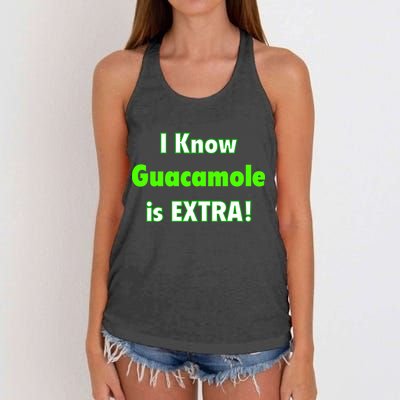 I Know Guacamole Is Extra! Women's Knotted Racerback Tank