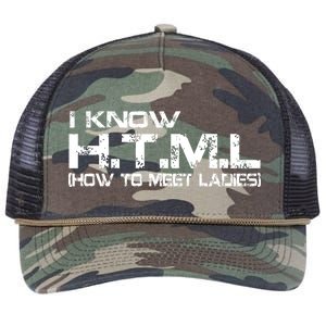 I know HTML How To Meet Ladies Retro Rope Trucker Hat Cap