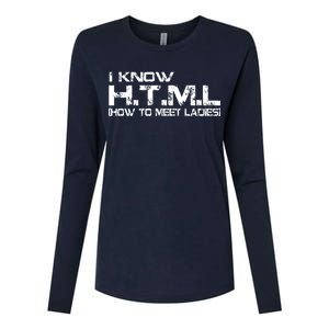 I know HTML How To Meet Ladies Womens Cotton Relaxed Long Sleeve T-Shirt