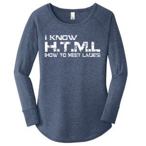 I know HTML How To Meet Ladies Women's Perfect Tri Tunic Long Sleeve Shirt