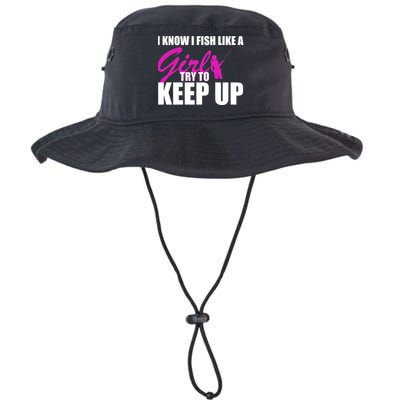 I Know I Fish Like A Girl try To Keep Up Bucket Hat